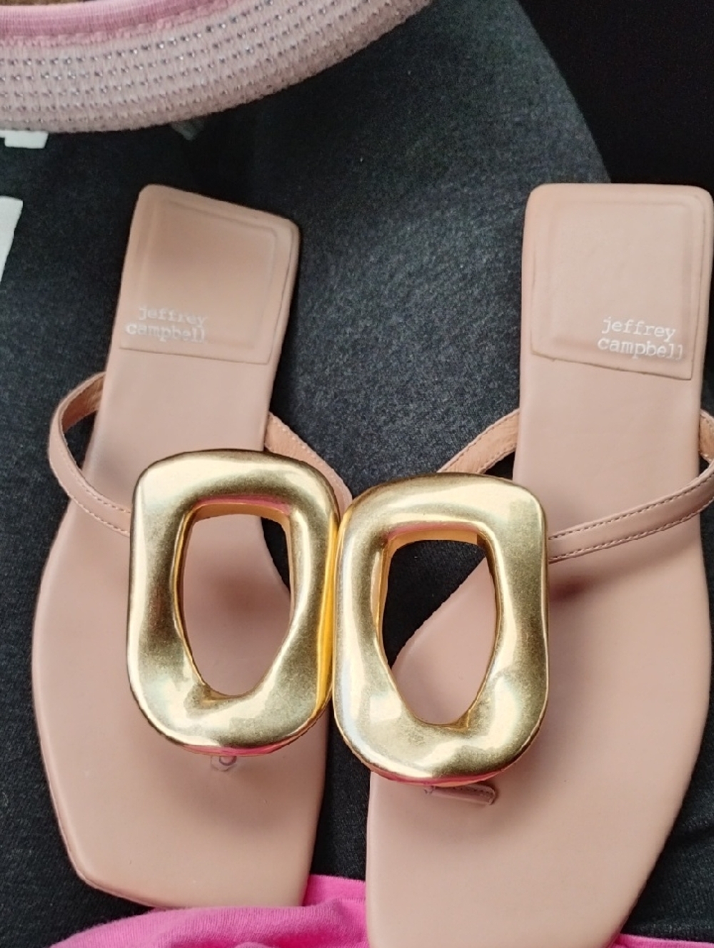 Jeffrey Campbell Linques- Gold Sandals Size 7